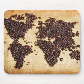 Tapis De Souris Carte du monde de HealthyCoffee en grains de café