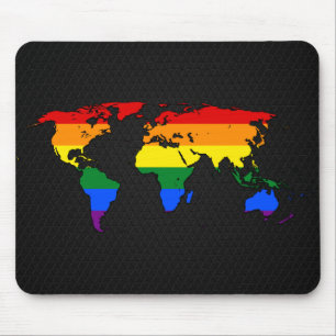 Tapis De Souris Carte du monde de la fierté LGBT