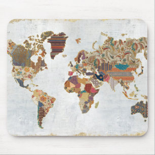 Tapis De Souris Carte du monde de motif