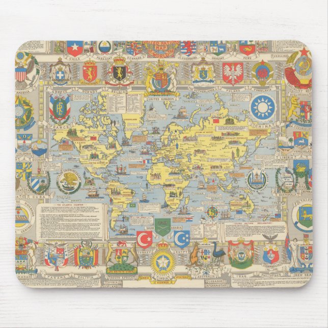Tapis De Souris Carte du monde des Nations Unies (Devant)