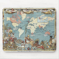 Carte du monde-Empire britannique-1886