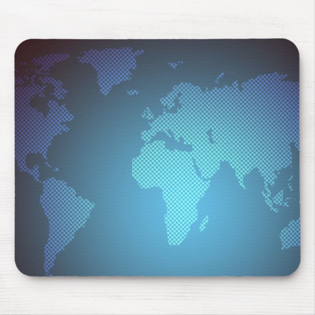 Tapis De Souris Carte du monde en points numériques avec dégradé a (Devant)
