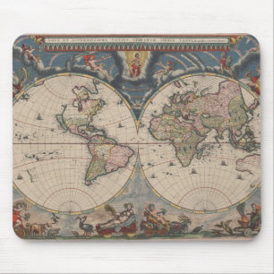 Tapis De Souris Carte du monde Globe Travel Antique