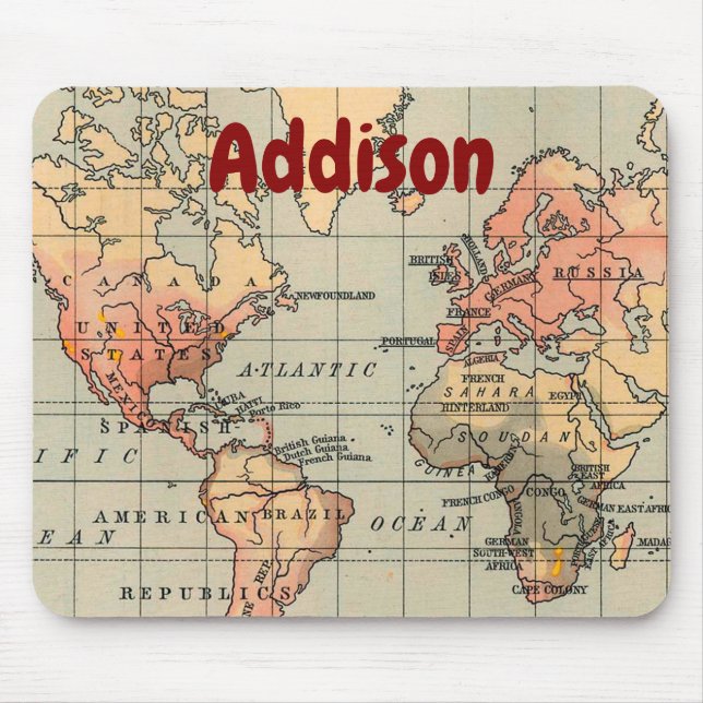 Tapis De Souris Carte du monde historique (Devant)