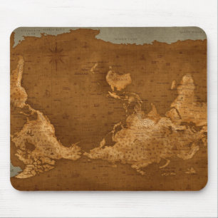 Tapis De Souris Carte du monde - upside-down