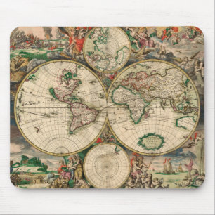 Tapis De Souris Carte du monde Vintage de Mousepad 1689