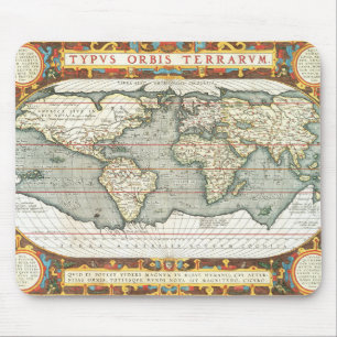 Tapis De Souris Carte du monde vintage par Abraham Ortelius 1587–1
