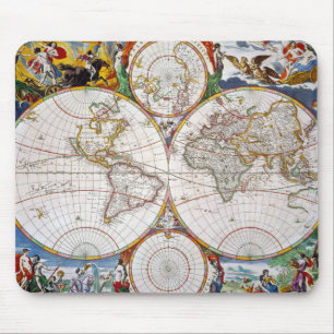Tapis De Souris CARTE du MONDE, XVIIème siècle