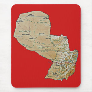 Tapis De Souris Carte du Paraguay Mousepad
