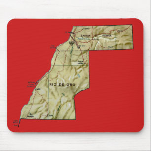 Tapis De Souris Carte du Sahara Occidental Mousepad
