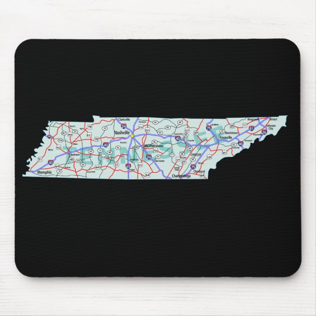 Tapis De Souris Carte du Tennessee Mousepad (Devant)