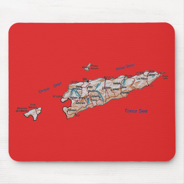 Tapis De Souris Carte du Timor oriental Mousepad (Devant)