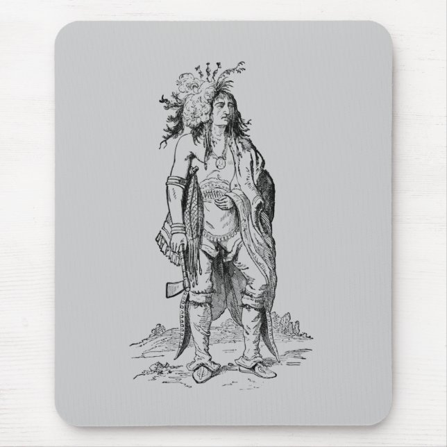 Tapis De Souris Carte d'utilisation du chef indien (Devant)