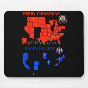 Tapis De Souris Carte électorale 2024 Joyeux Noël Trump Écrasante