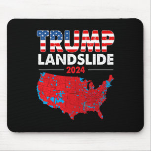 Tapis De Souris Carte électorale 2024 Trump Écrasante Rouge Ma