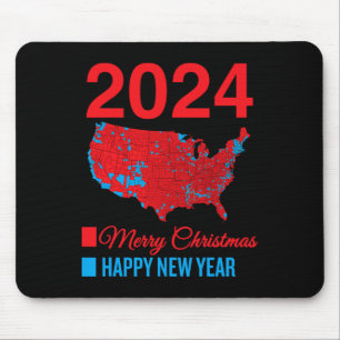 Tapis De Souris Carte électorale exacte Joyeux Noël Joyeux Nouvel