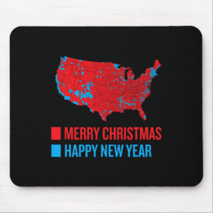 Tapis De Souris Carte électorale exacte Joyeux Noël Joyeux Nouvel