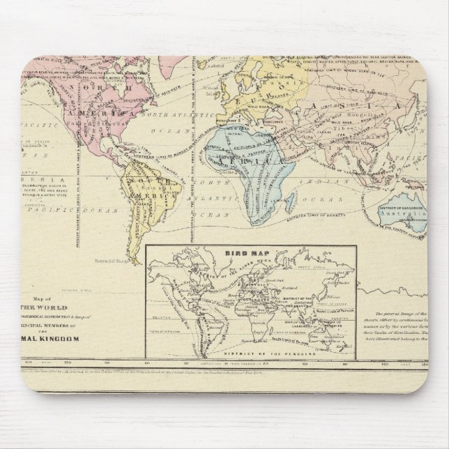 Tapis De Souris Carte en couleur du monde (Devant)