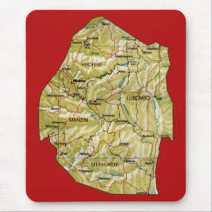 Tapis De Souris Carte Eswatini Mousepad