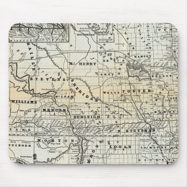 Tapis De Souris Carte exacte du Dakota (Devant)