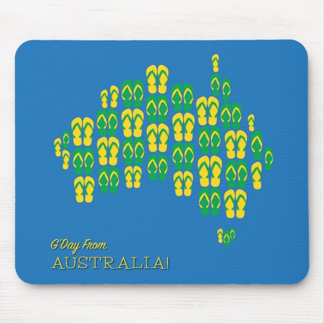 Tapis De Souris Carte faite de thongs australiens (Devant)