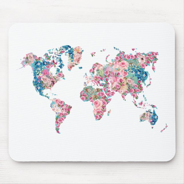 Tapis De Souris Carte Floral World (Devant)