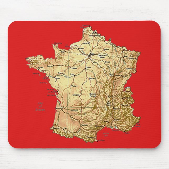 Tapis De Souris Carte France Mousepad (Devant)