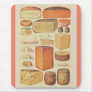 Tapis De Souris Carte fromage vintage illustration menu fromage