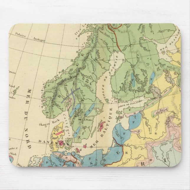 Tapis De Souris Carte géologique de l'Europe (Devant)