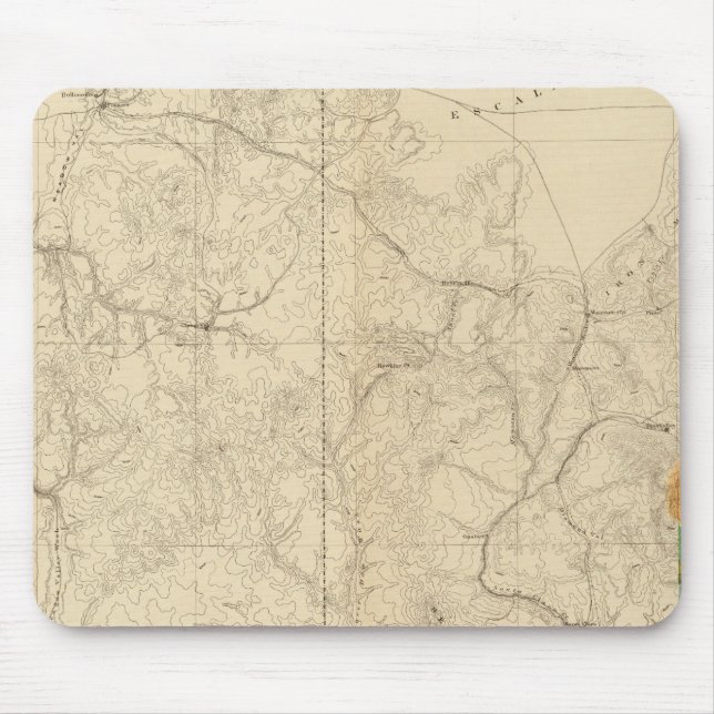 Tapis De Souris Carte Géologique Montrant La Partie Sud-Ouest (Devant)