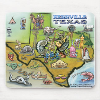 Tapis De Souris Carte Kerrville TEXAS Tee