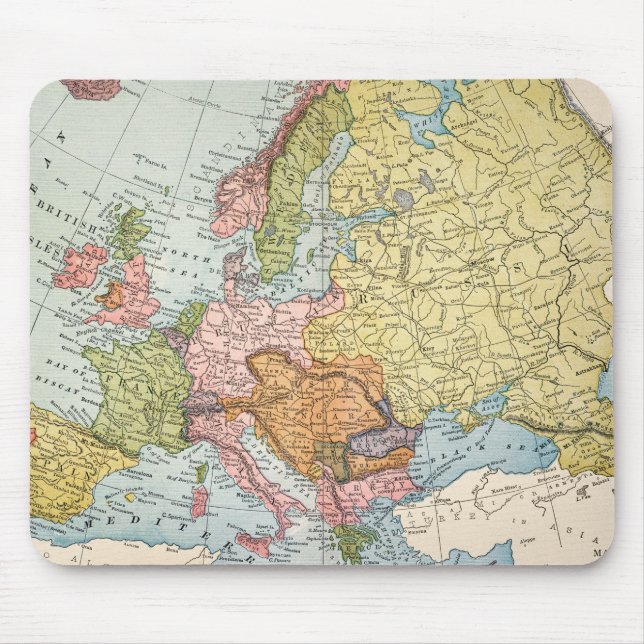TAPIS DE SOURIS CARTE : L'EUROPE, 1885 (Devant)