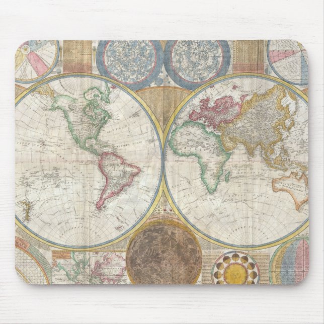 TAPIS DE SOURIS CARTE MONDIALE VINTAGE (Devant)