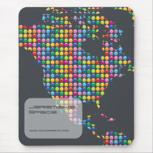 Tapis De Souris Carte Mosaïque Américaine Moderne aux Points Arc-e