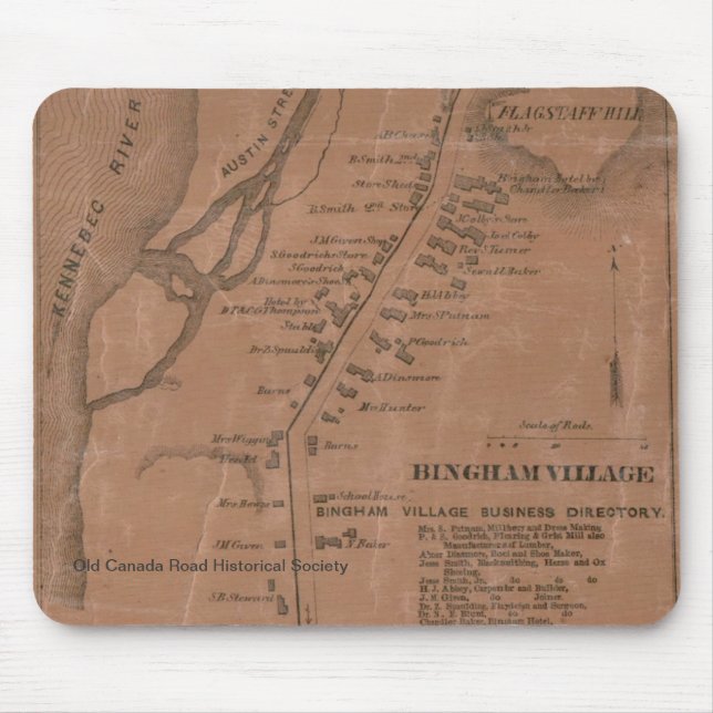 Tapis De Souris Carte Mousepad de Bingham 1860 (Devant)