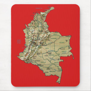 Tapis De Souris Carte Mousepad de la Colombie