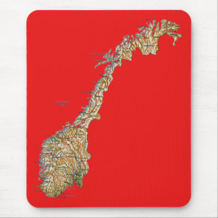 Tapis De Souris Carte Mousepad de la Norvège
