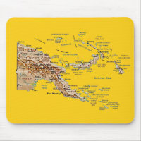 Carte Mousepad de la Papouasie-Nouvelle-Guinée