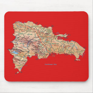 Tapis De Souris Carte Mousepad de la République Dominicaine