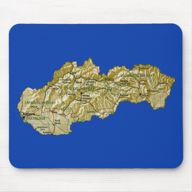 Tapis De Souris Carte Mousepad de la Slovaquie (Devant)