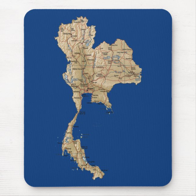Tapis De Souris Carte Mousepad de la Thaïlande (Devant)