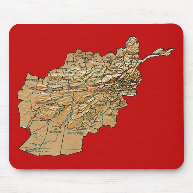 Tapis De Souris Carte Mousepad de l'Afghanistan (Devant)