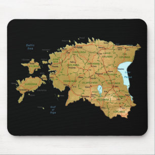 Tapis De Souris Carte Mousepad de l'Estonie