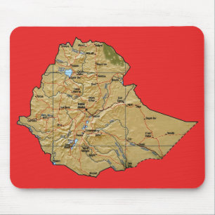 Tapis De Souris Carte Mousepad de l'Ethiopie