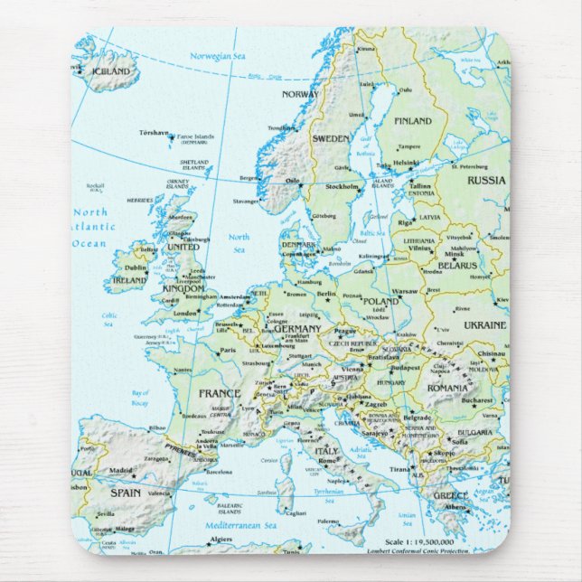Tapis De Souris Carte Mousepad de l'Europe (Devant)