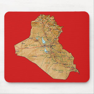 Tapis De Souris Carte Mousepad de l'Irak