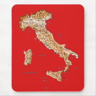 Tapis De Souris Carte Mousepad de l'Italie