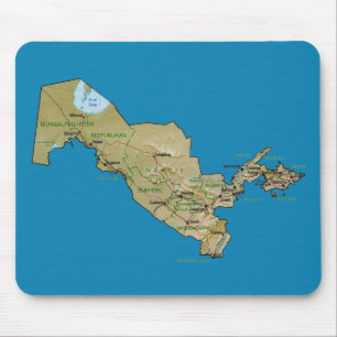 Tapis De Souris Carte Mousepad de l'Ouzbékistan