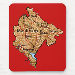 Tapis De Souris Carte Mousepad de Monténégro
