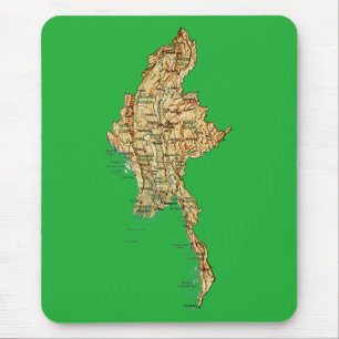 Tapis De Souris Carte Mousepad de Myanmar